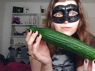 18yo TEEN FUCKS HUGE CUCUMBER!!!  Small Tits, Shy Teeny, Perfect body  Amateur Teen