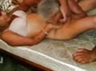 Indian desi aunty with two old mens