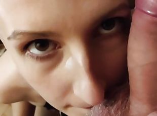 Sniffing Cock, Balls, Ass after Hard Day. Short Hair skinny amateur girl. Smell Fetish.