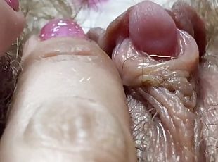 Clitoris, Äärimmäiset, Karvainen, Pillu (Pussy), Amatööri, Fetissi, Soolo, Lähikuva