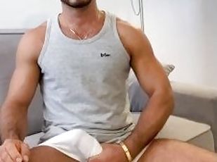 Guy touching his big cock in white underpants carlitos17bcn