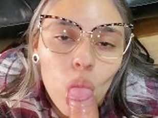 Gorgeous Sexy Latina Girl With Glasses Loves To Suck Cock