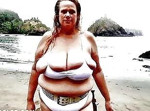 Cul, Gros nichons, Grosse, Énorme, Belle femme ronde, Plage, Joufflue, Naturel, Seins, Bikini