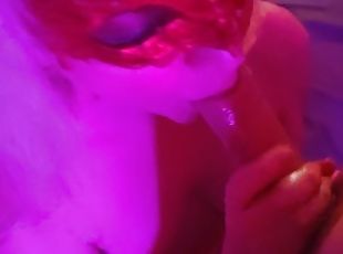 Blasen, Immens glied, Tief in die kehle, Creampie, Gesichtspunkt, Beule, Blondine, Oral, Petite, Glied