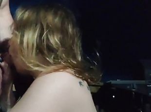 Second blowjob on deck from hot blonde slut when storm finally hits