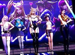 [MMD] GFRIEND - Glass Bead Sexy Kpop Dance Ahri Akali Kaisa Seraphine Gwen KDA League of Legends