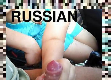 Russian Slut Blowing Penis In Car