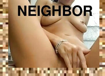 I ride a dildo in the backyard, I hope the neighbors dont see me