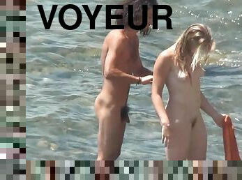 nudist, im-freien, kam, strand, voyeur, versteckte