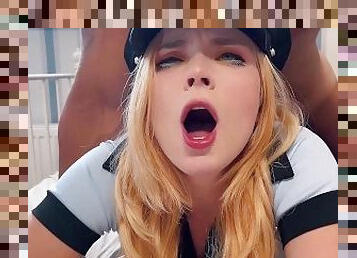 Sexy Girl Arranged Surprise and Sat on My Face in Police Suit