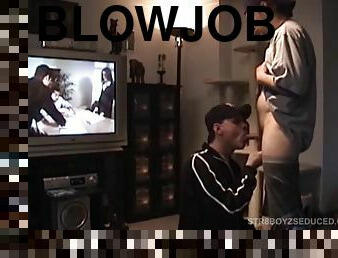 Blowjob for amateur straight boy