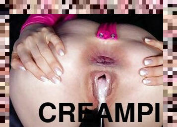 pussy, anal, creampie, cum, sperm, nærbilde