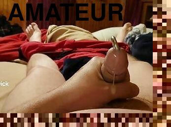 énorme, masturbation, amateur, ejaculation-sur-le-corps, joufflue, ejaculation, percé, massive, solo