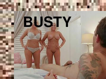 gros-nichons, chatte-pussy, babes, pornstar, trio, blonde, par-voie-orale, gros-seins, seins, incroyable