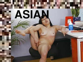 asiatique, masturbation, chatte-pussy, amateur, jouet, petite, solo
