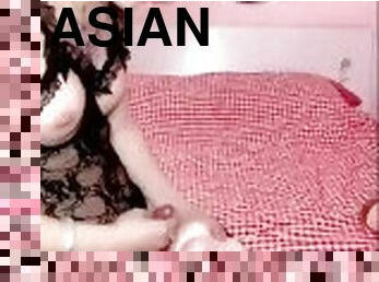 asiatisk, cumshot, leke, ladyboy, thai, cum, kåt, knulling-fucking