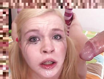 Tiny horny teen rough face fuck video