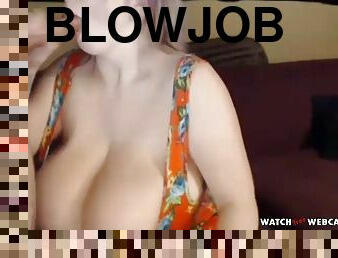 Lovely fat girlfriend with massive tits blowjob live porn