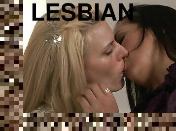 Lewd lesbos breathtaking porn video