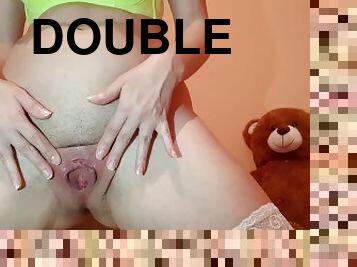 cul, gros-nichons, orgasme, pisser, chatte-pussy, giclée, amateur, doigtage, double, humide