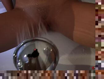 Blondie Enjoys Warm Shower On Her Vagina