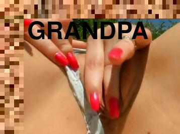 Curvy teen pleasures grandpa