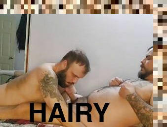 Hairygooner sucks Lucas Hardwood's thick cock