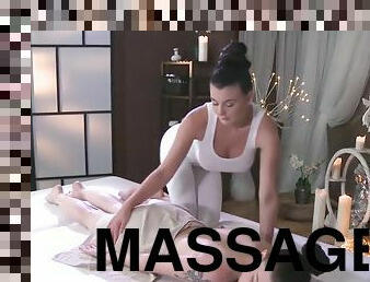 Erotic massage lesbian muffdiving closeup