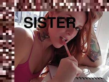 hot Step sister writing her diary ended up with hot sex