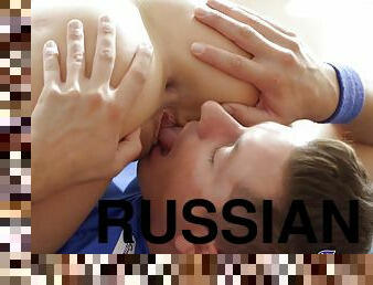 russisk, anal, creampie, fingret, cum, europeisk, knulling-fucking, euro, naturlig, piercet