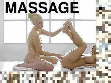 Massage Rooms - Lovely Big Breast Lesbians Scissoring 2 - Amaris