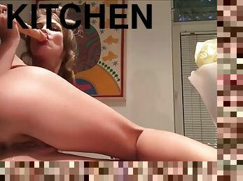 Teen fingers ass in the kitchen more on xratedteencams.com