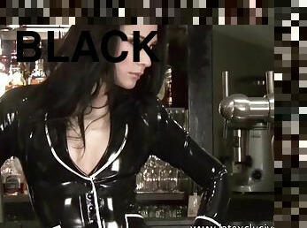 Elise: black latex suit