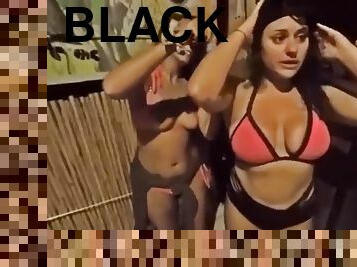 Beach girl gets some black