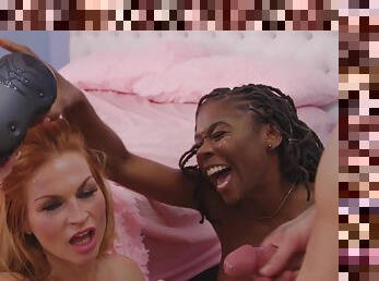Ebony and steamy redhead MILF attain insane orgasms from sharing dick like sluts