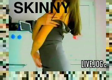 Skinny teen strips