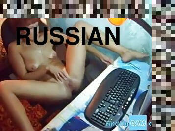 masturbation, russe, amateur, webcam, putain