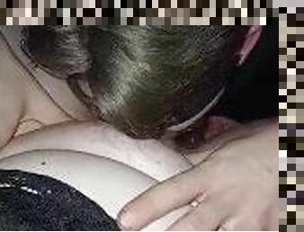Cuckold husband watches how a bbw is licked and fucked