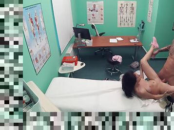 A nymph with big tits gets vaginally fucked by a horny doctor