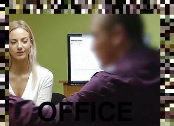 Loan4k. blonde lassie gives herself to agent in office in loan porn