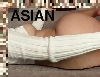 asiatique, masturbation, amateur, babes, ados, jouet, maison, doigtage, gode, solo