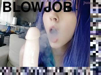 blowjob, knulling-fucking, skjønn, røyking, goth, pikk, erting