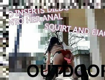 asiatisk, masturbation, utomhus, publik, kvinnligt-sprut, amatör, anal, japansk, strumpor, söt