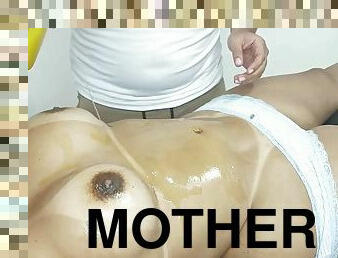 dilettant, beule-schuss, latina, mamma, massage, creampie, fett-mutti, mutter, hintern