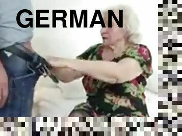 fellation, granny, allemand, vintage, doigtage, solo