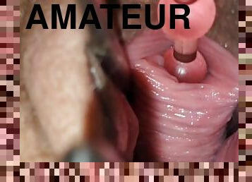 Pussy expander and anal beads in peehole