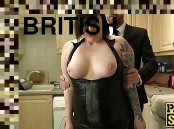 Chubby british woman is ready for hardcore bondage sex