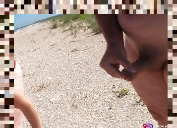 tricherie, masturbation, public, amateur, ejaculation-sur-le-corps, branlette, plage