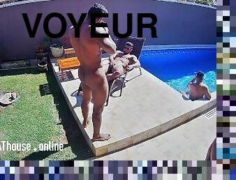 fête, public, gay, cam, sexe-de-groupe, espion, voyeur, webcam, piscine, fétiche