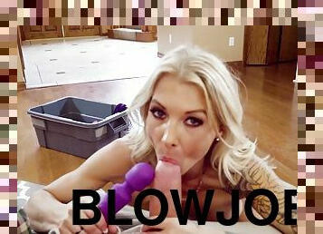 Blonde mom synthia fixx gives nice blowjob in pov